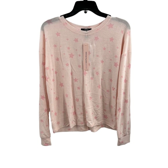 Aqua Lounge Set Pink All Over Star Print New Size Large - Picture 2 of 6